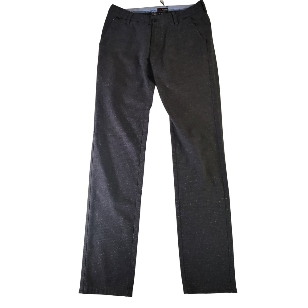 TR Premium Mens Charcoal Gray Textured Slim Fit Trousers Pants Size 30x31